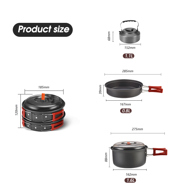 Fishing Non Stick Portable Camping Cookware Set