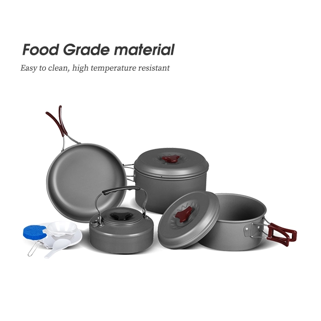 Fishing Aluminum Anodized Camping Cookware Set