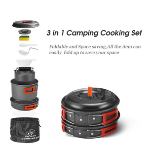 For Car Aluminum Ultralight Camping Cookware Set