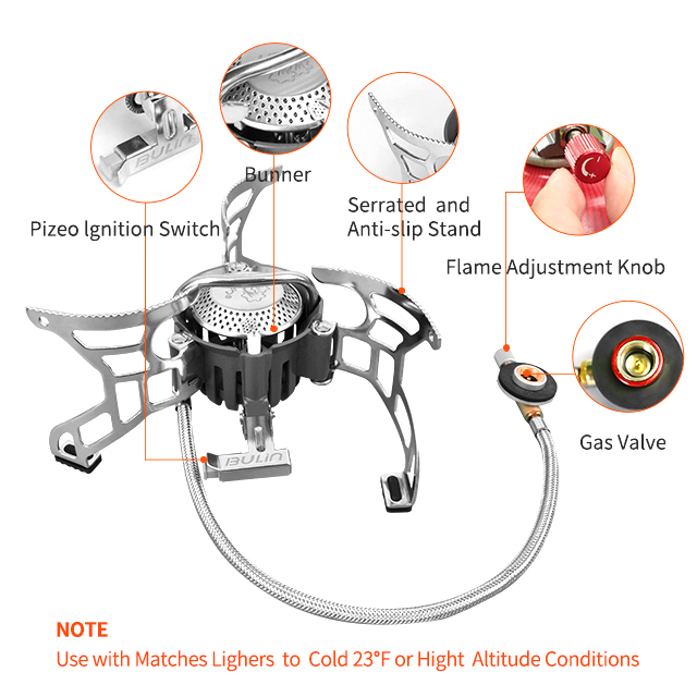 Ultralight Camping Gas Stove with Windproof Grill Oven for Hiking